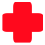 Cruz vermelha para indicar a cobertura assistência médica de urgência ou emergência